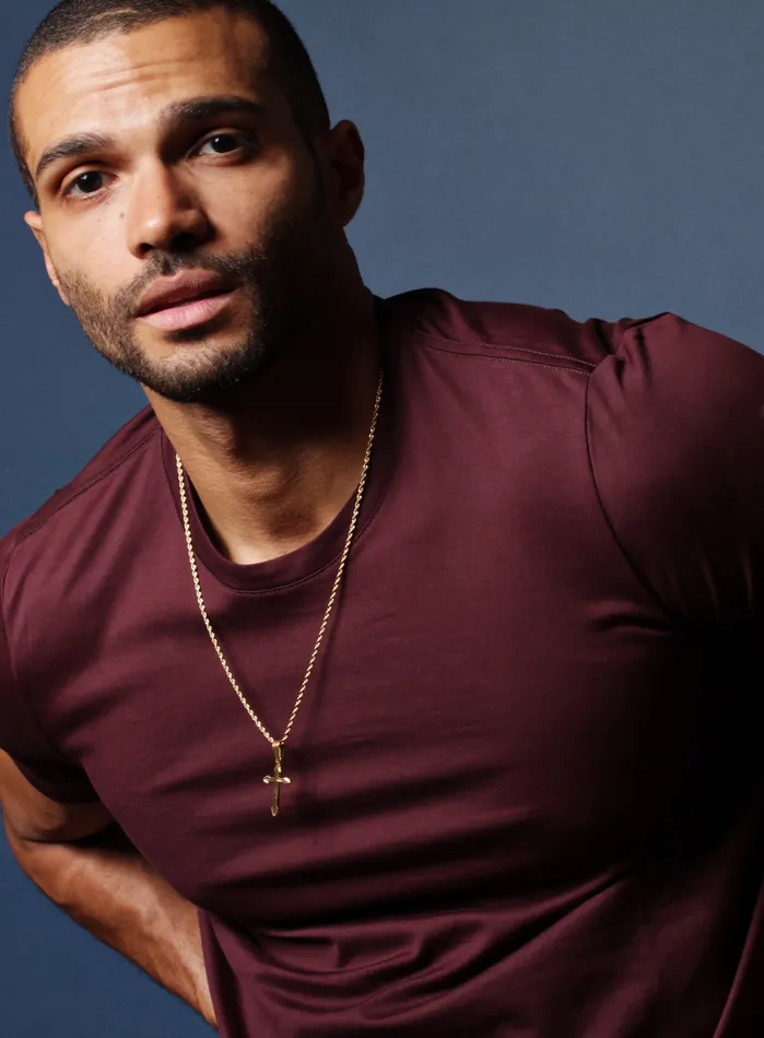 WE ARE ALL SMITH Necklaces Gold Plated Cross Necklace for Men with Rope Chain