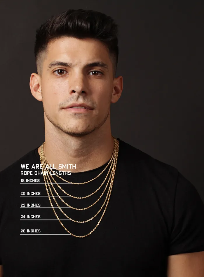 WE ARE ALL SMITH Necklaces Gold Plated Cross Necklace for Men with Rope Chain