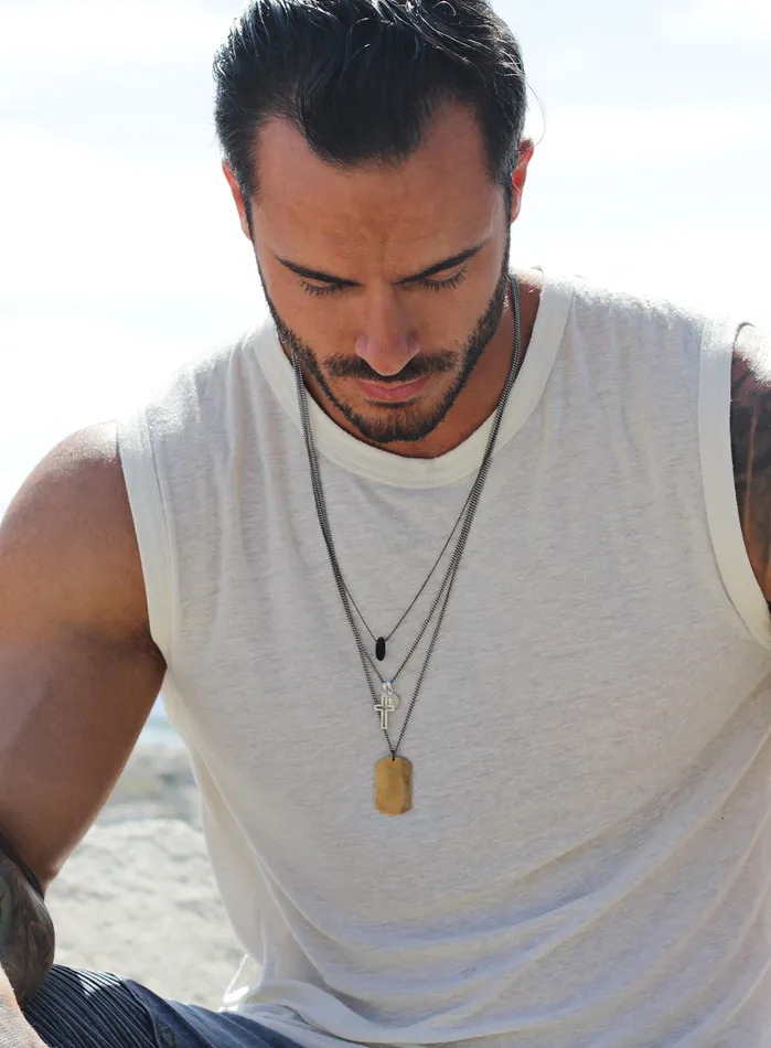 WE ARE ALL SMITH Necklaces Sterling Silver Cross Saint Benedict Medal for Men