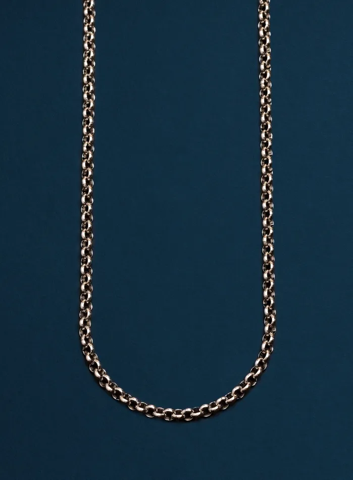 WE ARE ALL SMITH Necklaces Waterproof 4mm Large Rolo Stainless Steel Chain for Men