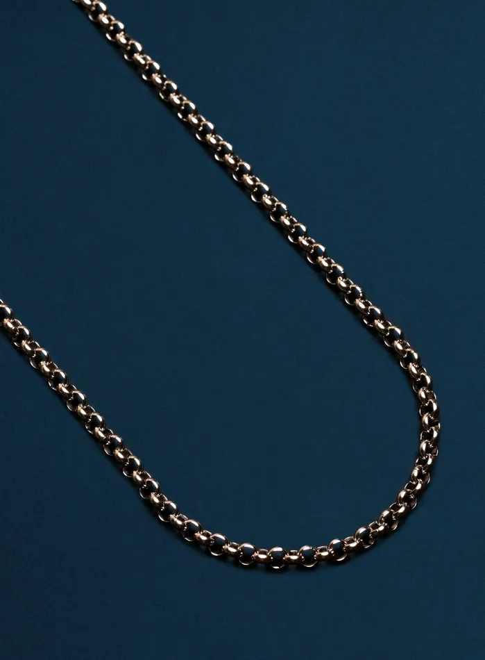 WE ARE ALL SMITH Necklaces Waterproof 4mm Large Rolo Stainless Steel Chain for Men