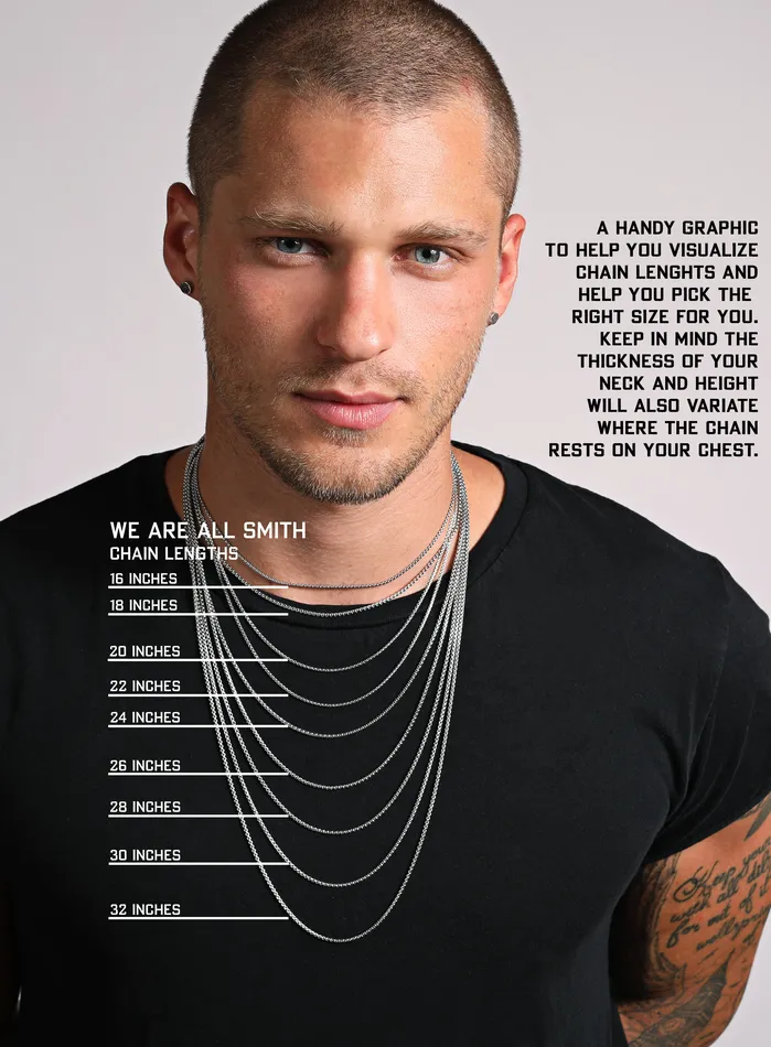WE ARE ALL SMITH Necklaces Waterproof 4mm Large Rolo Stainless Steel Chain for Men