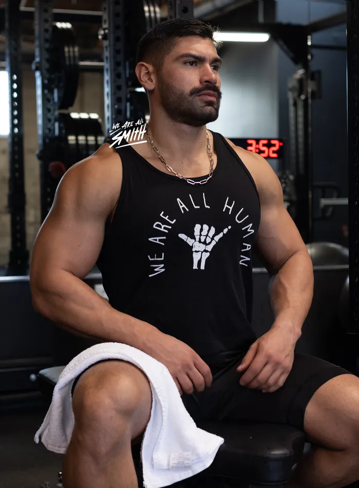 WE ARE ALL SMITH Rings We Are All Human Black Tank Top