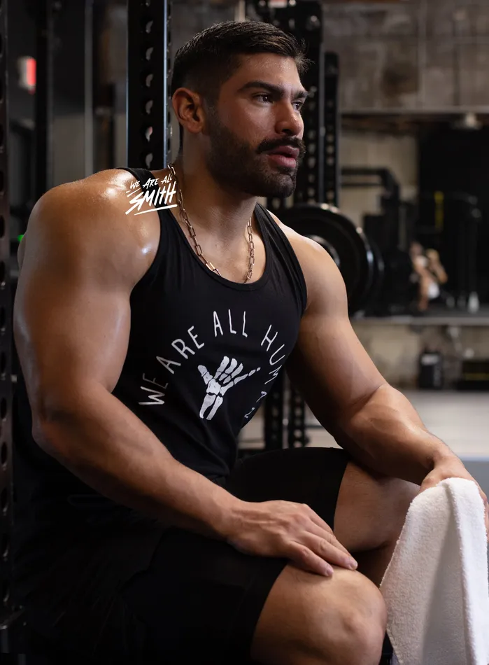 WE ARE ALL SMITH Rings We Are All Human Black Tank Top