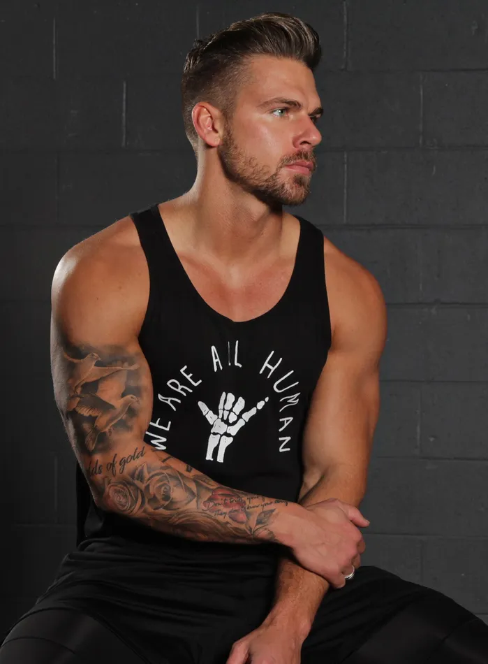 WE ARE ALL SMITH Rings We Are All Human Black Tank Top