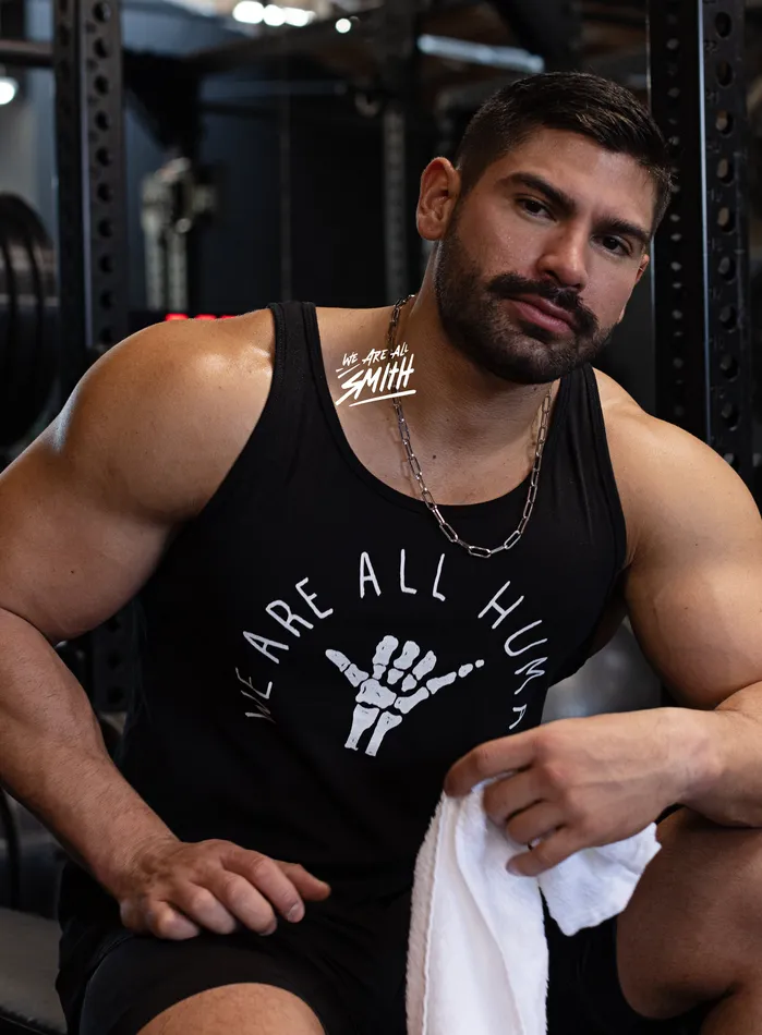 WE ARE ALL SMITH Rings We Are All Human Black Tank Top