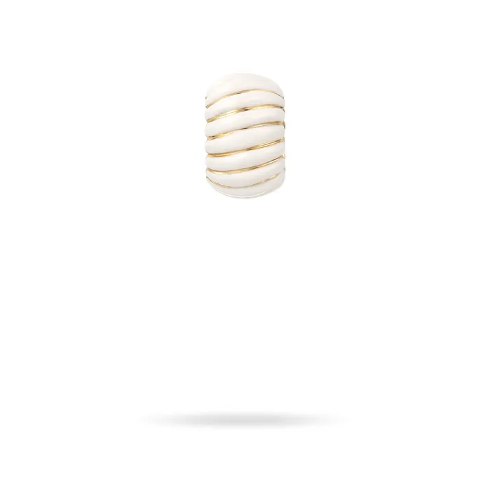 White Ceramic Wave Big Bead Adina Reyter Rings