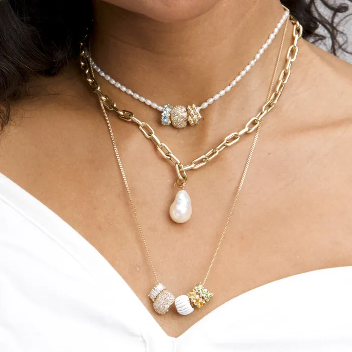 White Ceramic Wave Big Bead Adina Reyter Rings White Ceramic Wave Big Bead Adina Reyter Rings