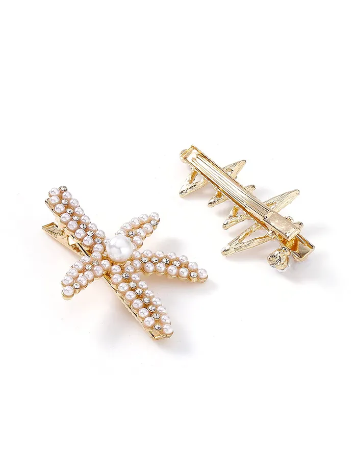 Yellow Chimes 5 PCs Hair Clips for Women Crystal Fancy Hairpins Hair Accessories for Women Girls Gold Medium YCHACLWM043MC Yellow Chimes Bracelets