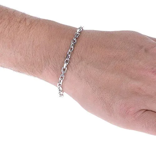 Yellow Chimes 925 Sterling Silver Hallmark and Certified Purity Silver Chain Bracelet for Men and Boys Yellow Chimes Necklaces