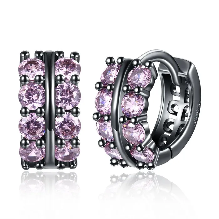 Yellow Chimes A5 Grade Pink Crystal Black Gun Plated Clip On Earrings for Women Girls Yellow Chimes Rings Yellow Chimes A5 Grade Pink Crystal Black Gun Plated Clip On Earrings for Women Girls Yellow Chimes Rings