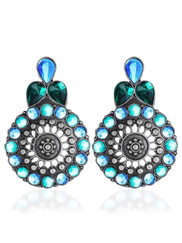 Yellow Chimes Afghani Theme Oxidized Silver Traditional Dangler Earrings for Women and Girls Green Yellow Chimes Necklaces Yellow Chimes Afghani Theme Oxidized Silver Traditional Dangler Earrings for Women and Girls Green Yellow Chimes Necklaces