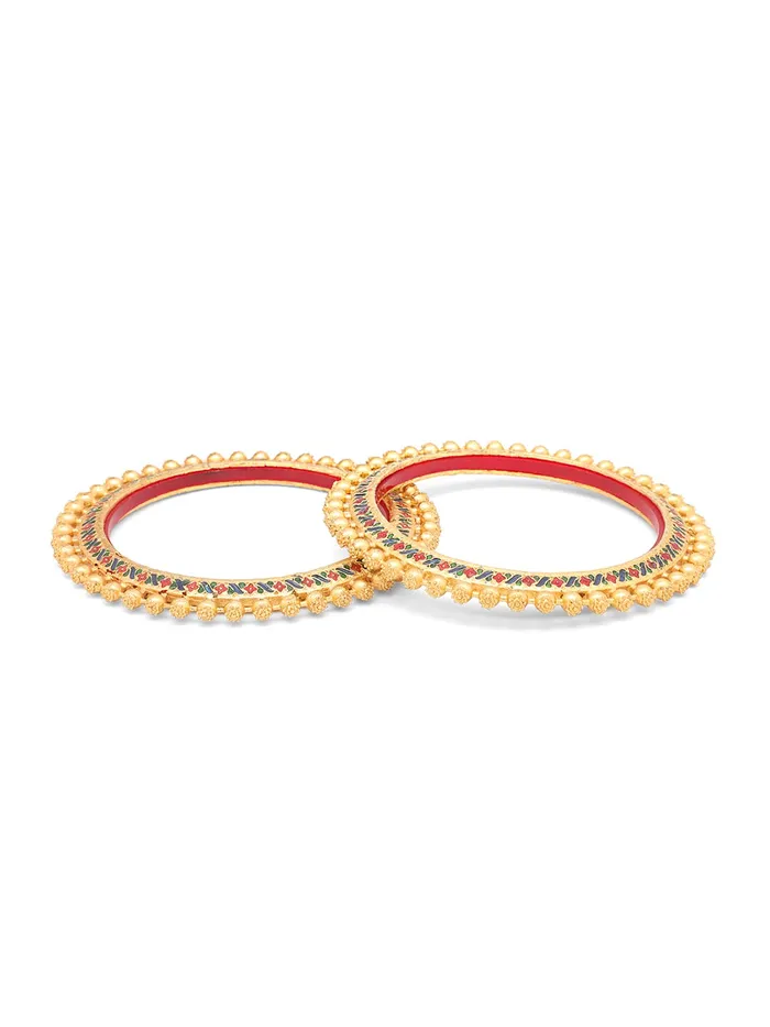 Yellow Chimes Bangles for Women Gold Toned Beads Designed Meenakari Touch Traditional Bangles for Women and Girls Yellow Chimes Earrings