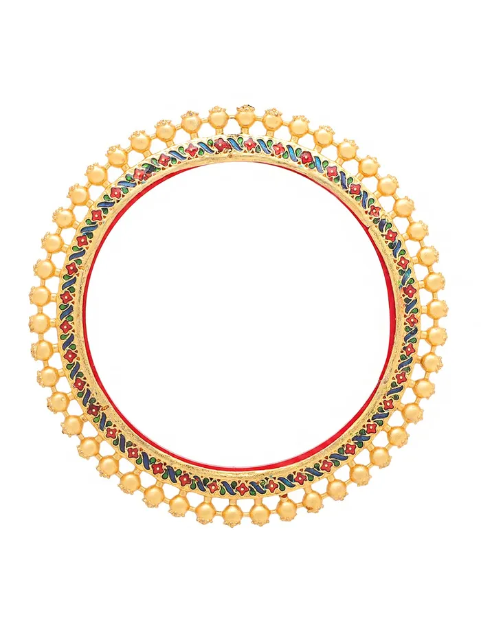 Yellow Chimes Bangles for Women Gold Toned Beads Designed Meenakari Touch Traditional Bangles for Women and Girls Yellow Chimes Earrings