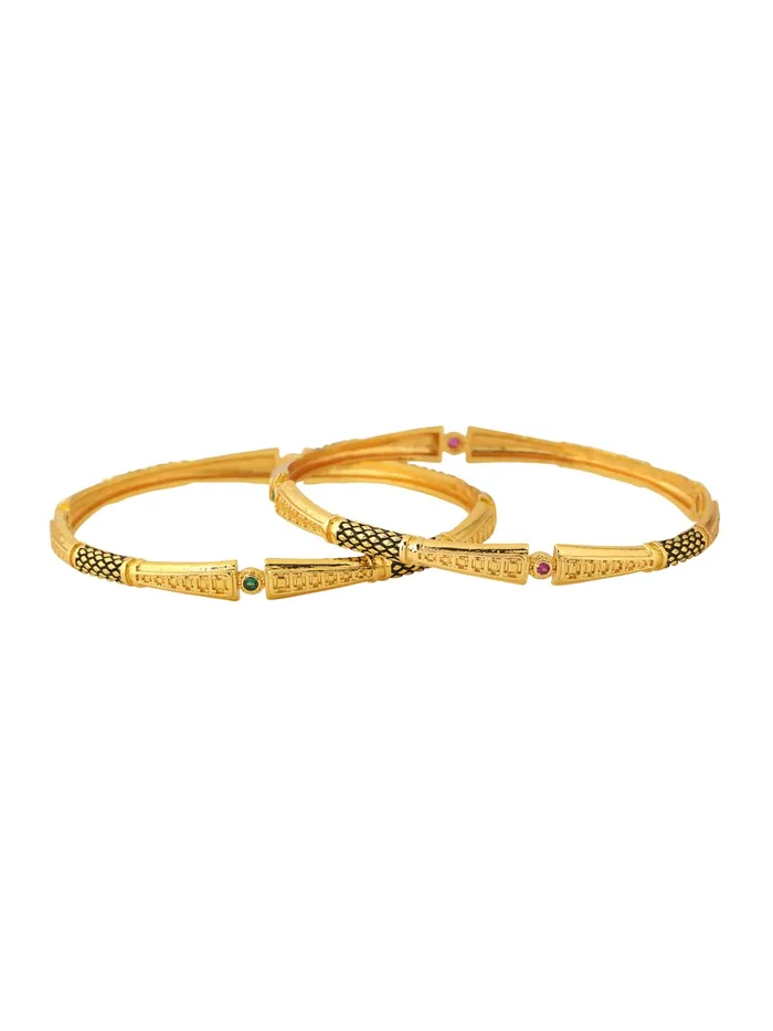 Yellow Chimes Bangles for Women Gold Toned Meenakari Touch Traditional Bangles for Women and Girls Yellow Chimes Necklaces