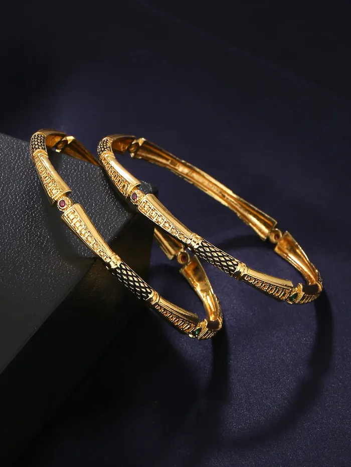 Yellow Chimes Bangles for Women Gold Toned Meenakari Touch Traditional Bangles for Women and Girls Yellow Chimes Necklaces