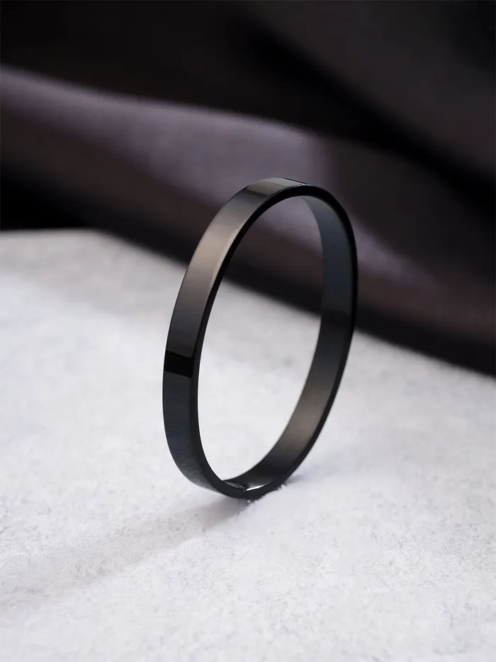 Yellow Chimes Bracelets for Men and Boys Fashion Black Kada Bracelet for Men High Polished Stainless Steel Kada for Men Birthday Gift for Men and Boys Anniversary Gift for Husband Yellow Chimes Bracelets