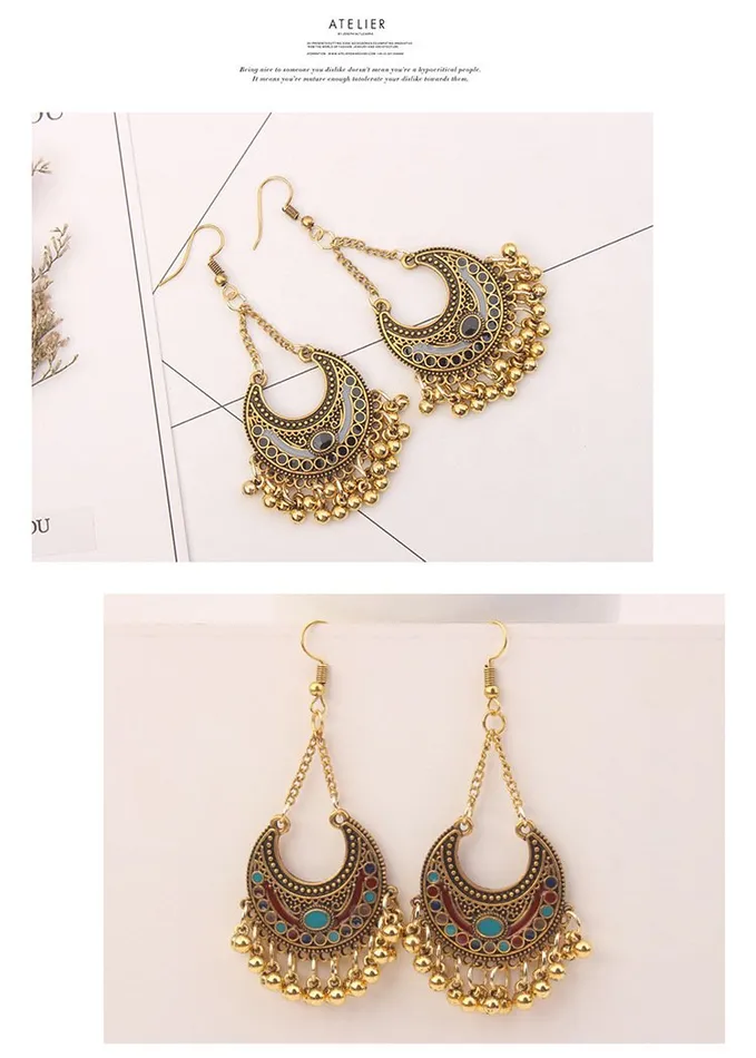 Yellow Chimes Bracelets Yellow Chimes Antique Ethnic Fusion Chandbali Earrings for Women Girls