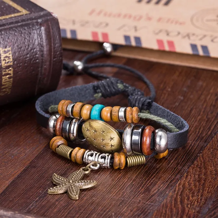 Yellow Chimes Bracelets Yellow Chimes Bracelets for Men and Women Fashion Leather Bracelet for Men Casual Wear Leather Bracelets for Men Birthday Gift for Men and Women Anniversary Gift for Husband Design 5