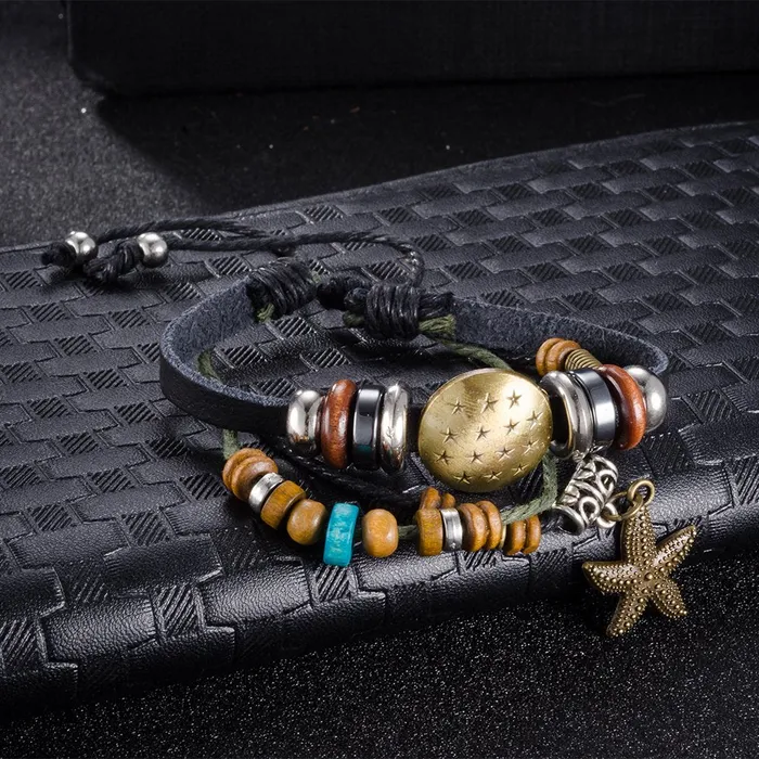 Yellow Chimes Bracelets Yellow Chimes Bracelets for Men and Women Fashion Leather Bracelet for Men Casual Wear Leather Bracelets for Men Birthday Gift for Men and Women Anniversary Gift for Husband Design 5