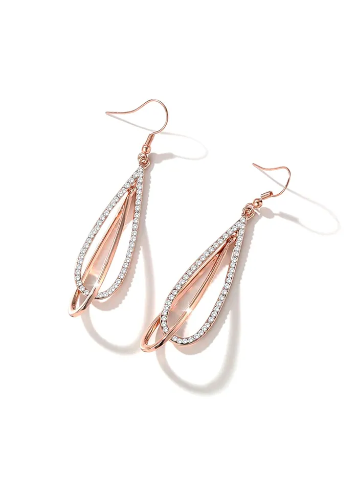 Yellow Chimes Bracelets Yellow Chimes Crystal Danglers Earrings for Women Rose Gold Plated Earrings for Girls Stainless Steel Fashion Earrings For Girls Birthday Gift for Girls Women Anniversary Gift for Wife