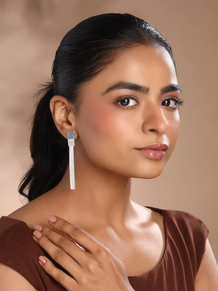 Yellow Chimes Bracelets Yellow Chimes Dangler Earrings for Women Girls Fashion Women Earrings Silver Long Chain Western Earrings for Women Birthday Gift For Girls Anniversary Gift for Wife