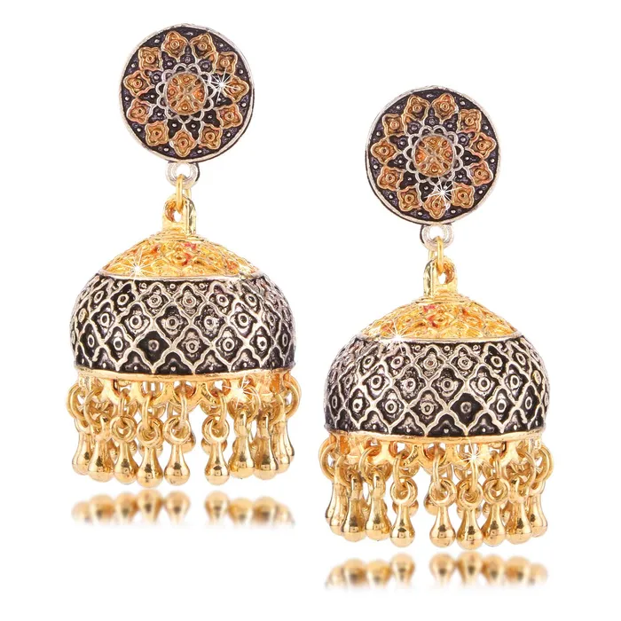 Yellow Chimes Bracelets Yellow Chimes Dual Tone Craftsmanship Art Traditional German Silver Oxidized Jhumkas Earrings for Women and Girls Yellow Chimes Bracelets Yellow Chimes Dual Tone Craftsmanship Art Traditional German Silver Oxidized Jhumkas Earrings for Women and Girls