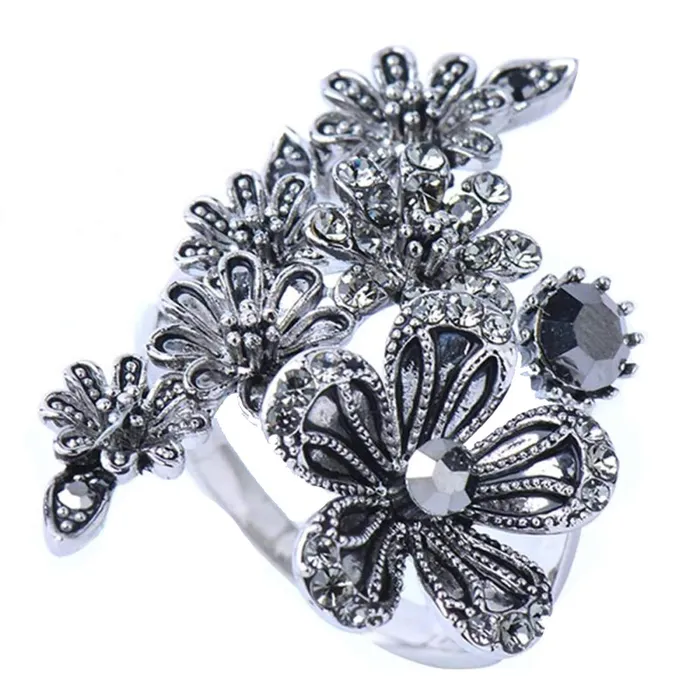 Yellow Chimes Bracelets Yellow Chimes Elegant Oxidized Silver Flower Black Crystal Stone Antique Style Cocktail Ring For Women Girls Yellow Chimes Bracelets Yellow Chimes Elegant Oxidized Silver Flower Black Crystal Stone Antique Style Cocktail Ring For Women Girls