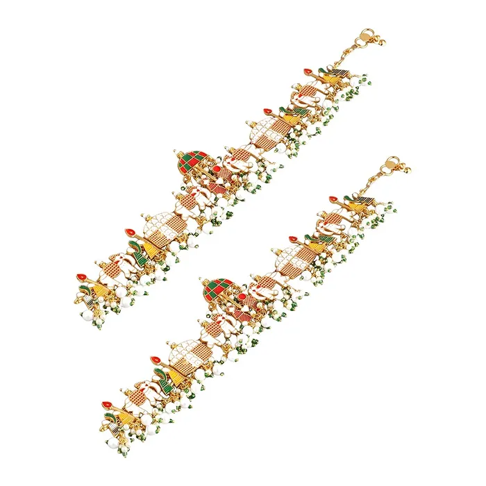 Yellow Chimes Bracelets Yellow Chimes Ethnic Vintage Style Gold Plated Multicolour Royal Chariot Design Traditional Beads Anklet for Women and Girls Gold Multicolour Medium YCTJAK01ELEPMCMC Yellow Chimes Bracelets Yellow Chimes Ethnic Vintage Style Gold Plated Multicolour Royal Chariot Design Traditional Beads Anklet for Women and Girls Gold Multicolour Medium YCTJAK01ELEPMCMC