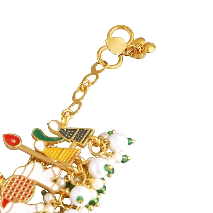 Yellow Chimes Bracelets Yellow Chimes Ethnic Vintage Style Gold Plated Multicolour Royal Chariot Design Traditional Beads Anklet for Women and Girls Gold Multicolour Medium YCTJAK01ELEPMCMC