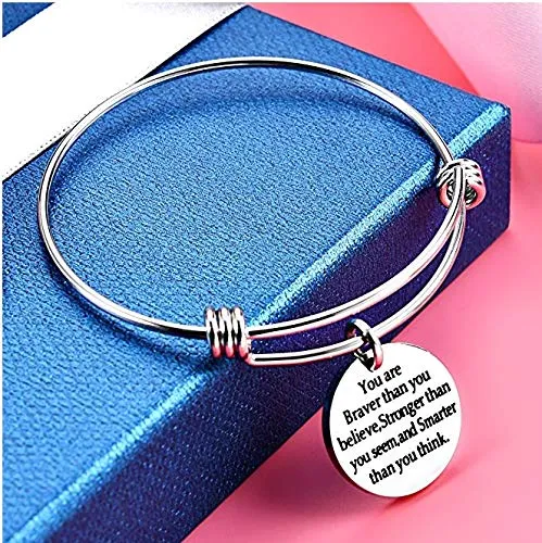Yellow Chimes Bracelets Yellow Chimes Women Bracelets Fashion Silver Toned Bracelets For Women Inspirational Message Engraved Bracelet For Woman Birthday Gift for Girls Women Anniversary Gift for Wife