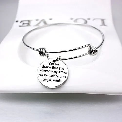 Yellow Chimes Bracelets Yellow Chimes Women Bracelets Fashion Silver Toned Bracelets For Women Inspirational Message Engraved Bracelet For Woman Birthday Gift for Girls Women Anniversary Gift for Wife