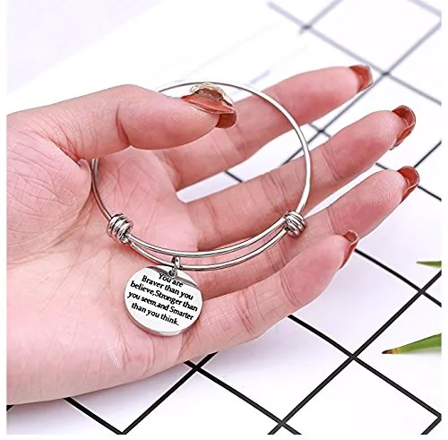Yellow Chimes Bracelets Yellow Chimes Women Bracelets Fashion Silver Toned Bracelets For Women Inspirational Message Engraved Bracelet For Woman Birthday Gift for Girls Women Anniversary Gift for Wife