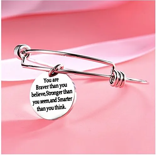 Yellow Chimes Bracelets Yellow Chimes Women Bracelets Fashion Silver Toned Bracelets For Women Inspirational Message Engraved Bracelet For Woman Birthday Gift for Girls Women Anniversary Gift for Wife