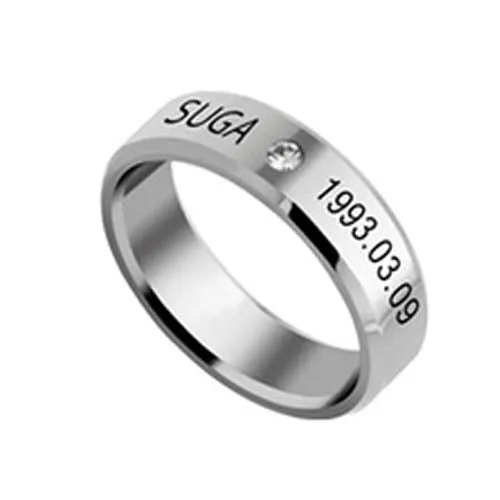 Yellow Chimes BTS Band Rings for Men Kpop BTS Band Suga Name and DOB Stailless Steel Silver Ring for Men and Boys Yellow Chimes Earrings Yellow Chimes BTS Band Rings for Men Kpop BTS Band Suga Name and DOB Stailless Steel Silver Ring for Men and Boys Yellow Chimes Earrings