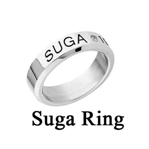 Yellow Chimes BTS Band Rings for Men Kpop BTS Band Suga Name and DOB Stailless Steel Silver Ring for Men and Boys Yellow Chimes Earrings