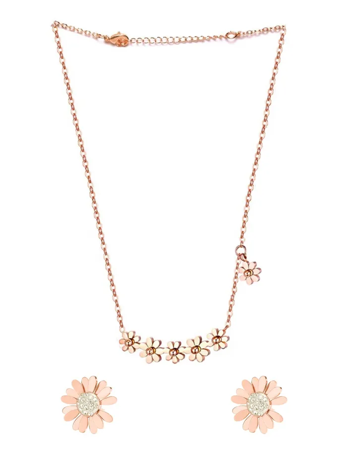 Yellow Chimes Chain Necklace With Threader Earrings Set Style14 Yellow Chimes Bracelets