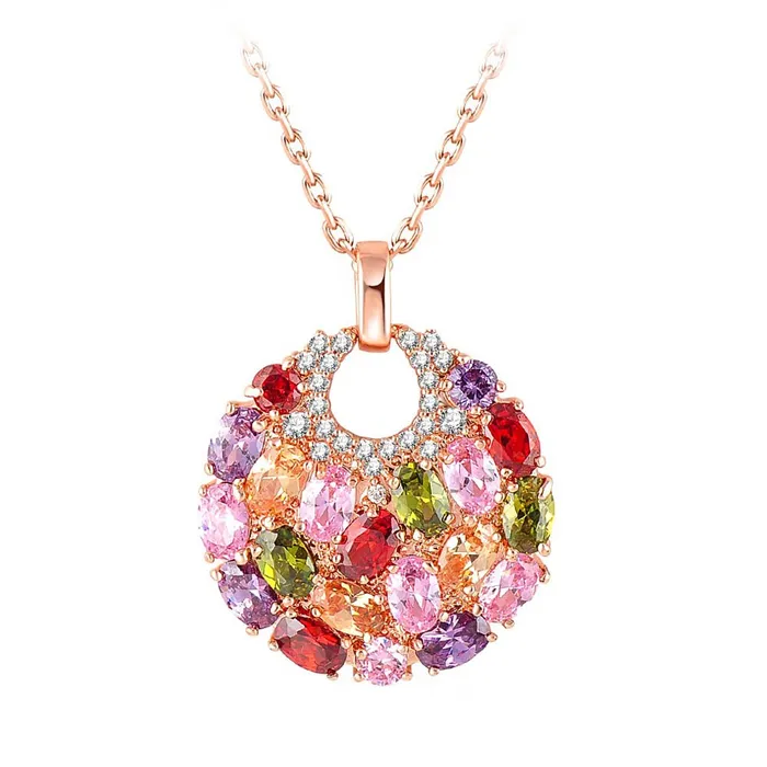 Yellow Chimes Chain Pendant for Women Multicolor Swiss Zircon Crystal Pendant 18k Rose Gold Plated Chain Pendant for women and Girls Yellow Chimes Necklaces Yellow Chimes Chain Pendant for Women Multicolor Swiss Zircon Crystal Pendant 18k Rose Gold Plated Chain Pendant for women and Girls Yellow Chimes Necklaces