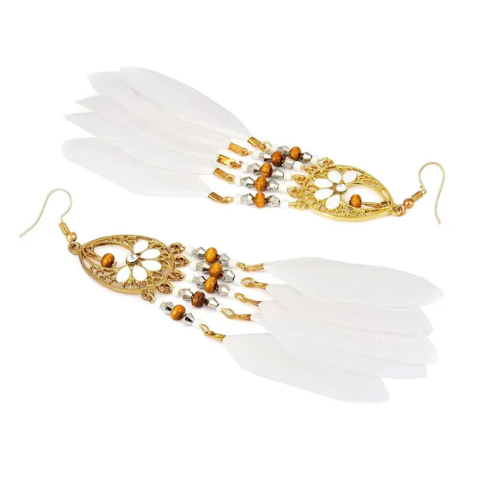 Yellow Chimes Classic Beauty White Swan Feather Tassel Earrings for Women Girls White Yellow Chimes Bracelets Yellow Chimes Classic Beauty White Swan Feather Tassel Earrings for Women Girls White Yellow Chimes Bracelets