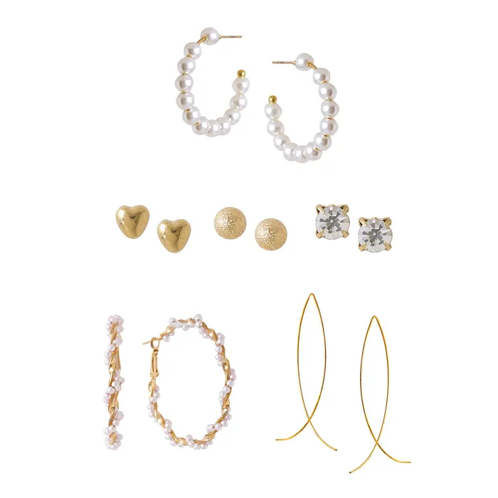 Yellow Chimes Combo Earrings For Women Set Of 6 Pairs Earring Gold Plated Stud and Pearl Hoop Earrings For Women and Girls Yellow Chimes Earrings Yellow Chimes Combo Earrings For Women Set Of 6 Pairs Earring Gold Plated Stud and Pearl Hoop Earrings For Women and Girls Yellow Chimes Earrings