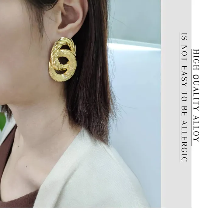 Yellow Chimes Combo of 2 Pairs Latest Fashion Gold Plated Geometric Design Stud Drop Earrings for Women and Girls Medium YCFJER11GEOMTRCCGL Yellow Chimes Necklaces