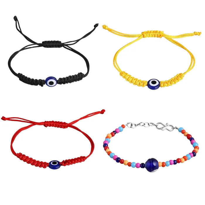Yellow Chimes Combo of 3 Pieces Evil Eye Nazariya Multicolor Beads Stretchable Bracelets for Women and Girls Yellow Chimes Earrings Yellow Chimes Combo of 3 Pieces Evil Eye Nazariya Multicolor Beads Stretchable Bracelets for Women and Girls Yellow Chimes Earrings