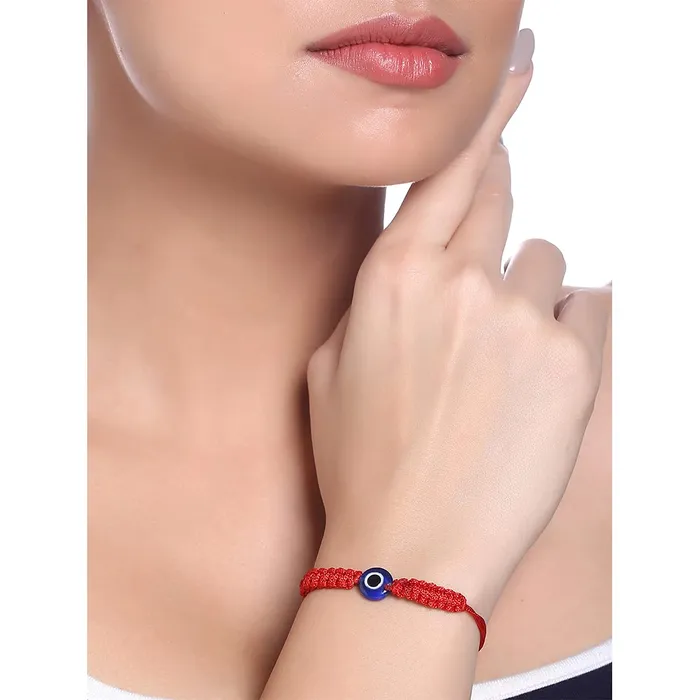 Yellow Chimes Combo of 3 Pieces Evil Eye Nazariya Multicolor Beads Stretchable Bracelets for Women and Girls Yellow Chimes Earrings