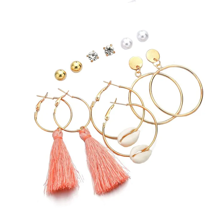 Yellow Chimes Combo of Latest Fashion Stylish Stud Hoops Earrings for Women and Girls Gold Medium YCFJERHPSTUDCGL Yellow Chimes Necklaces