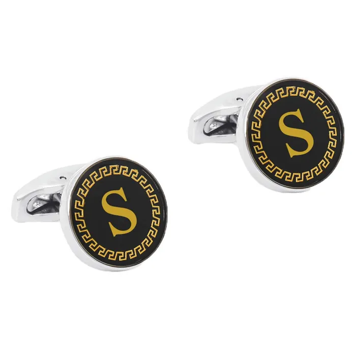 Yellow Chimes Cufflinks for Men Alphabets Cuff links Letter S Statement Stainless Steel Cufflinks for Men and Boys Yellow Chimes Rings Yellow Chimes Cufflinks for Men Alphabets Cuff links Letter S Statement Stainless Steel Cufflinks for Men and Boys Yellow Chimes Rings