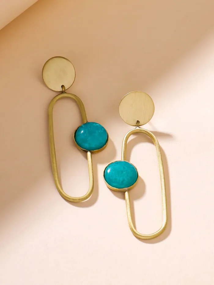 Yellow Chimes Dangler Earrings For Women Fashion Golden Women Earrings Blue Stone Gold Plated Long Dangler Earrings For Girls Birthday Gift for Girls Anniversary Gift for Women Yellow Chimes Earrings