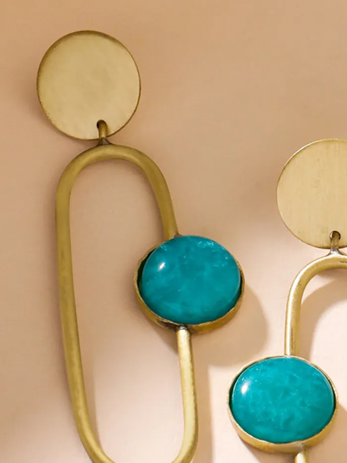 Yellow Chimes Dangler Earrings For Women Fashion Golden Women Earrings Blue Stone Gold Plated Long Dangler Earrings For Girls Birthday Gift for Girls Anniversary Gift for Women Yellow Chimes Earrings