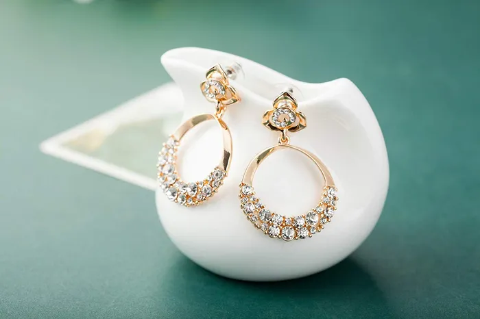 Yellow Chimes Drop Earrings for Women 3 Pairs Combo Golden Earrings Geometric Shapes Gold Plated Hoop Earrings for Women and Girls Yellow Chimes Earrings