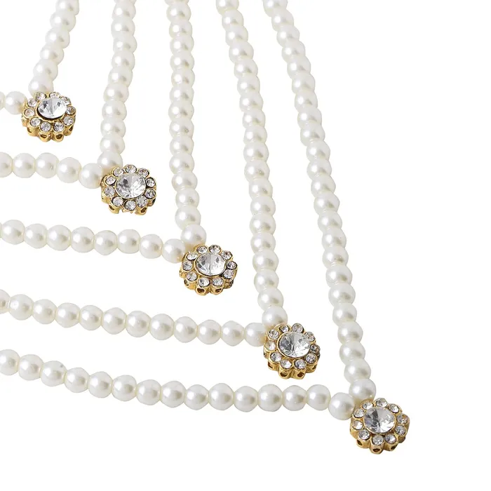 Yellow Chimes Dulahmala For Mens White Beads Pearl Necklace Jewellery for Groom Dulha Moti Mal Haar For Men Sherwani Necklace Yellow Chimes Earrings