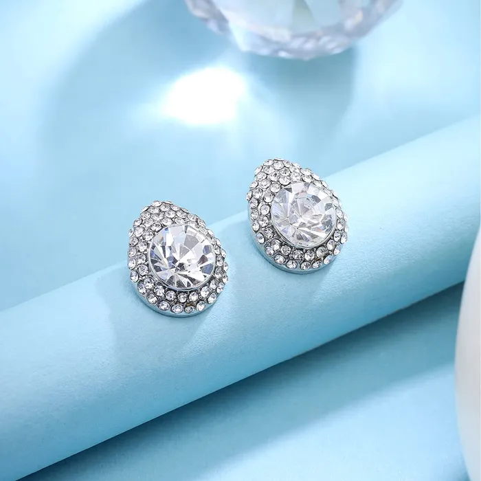 Yellow Chimes Earrings for Women and Girls Crystal Studs Silver Tone White Crystal Designed stud Earrings Birthday Gift for girls and women Anniversary Gift for Wife Yellow Chimes Earrings